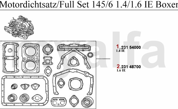 Motordichsatz  1.4/1.6