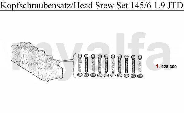 HEAD SCREW SET 1.9 JTD