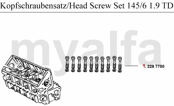 HEAD SCREW SET 1.9 TD