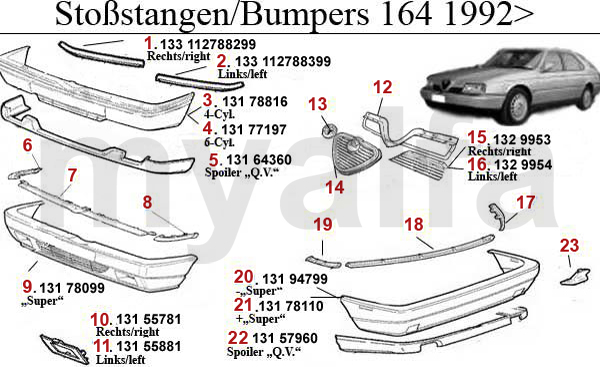 Stoßstange/Kühlergrill/Zierleiste Bj. 92