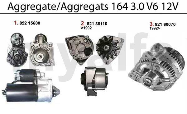 STARTER/ALTERNATOR- 3.0 V6 12V