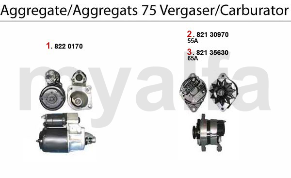 STARTER/ALTERNATOR- 75 Carb.