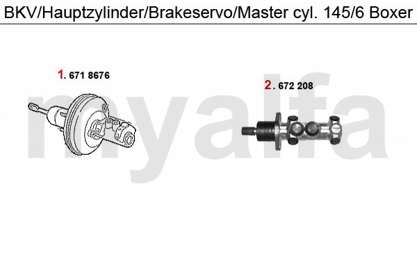 BRAKE SERVO/BRAKE MASTER CYL. BOXER