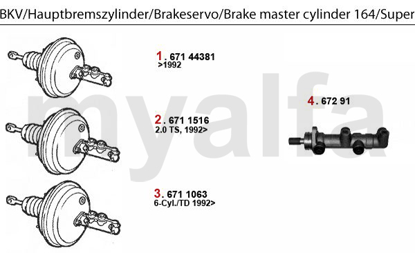 BRAKE SERVO/BRAKE MASTER CYL.