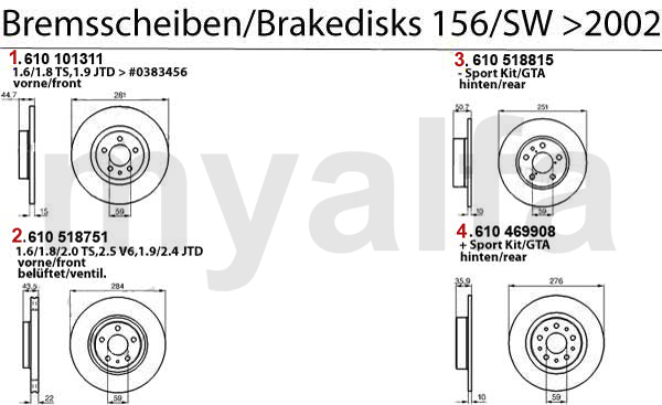 Bremsscheiben Bj. >02