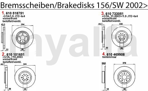 Bremsscheiben Bj. 02>