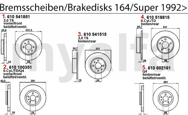 Bremsscheiben Bj. 92>