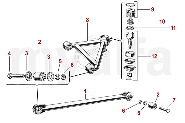 T-BAR, TRAILING ARMS