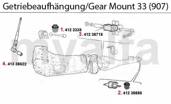 GEAR MOUNT (907) not 4x4