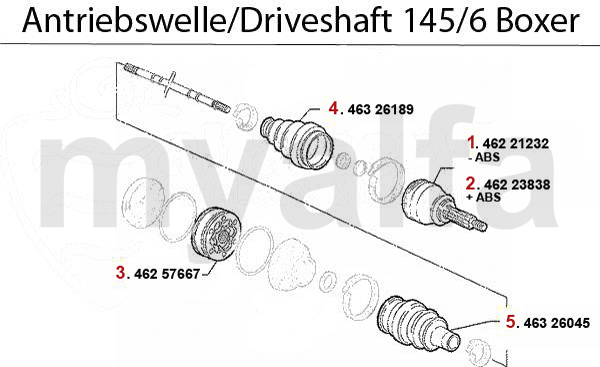 DRIVESHAFT 1.4/1.6/1.7/IE/16V Boxer >199