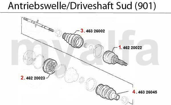 DRIVESHAFT Sud (901) 1.2/1.3/1.5/TI