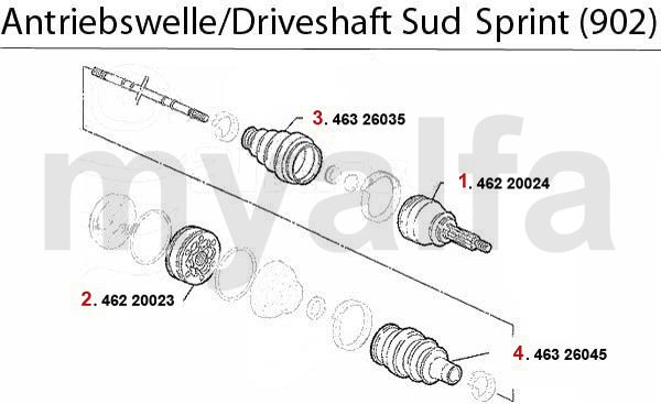 DRIVESHAFT Sud/Sprint (902) 1.3/1.5/1.7/
