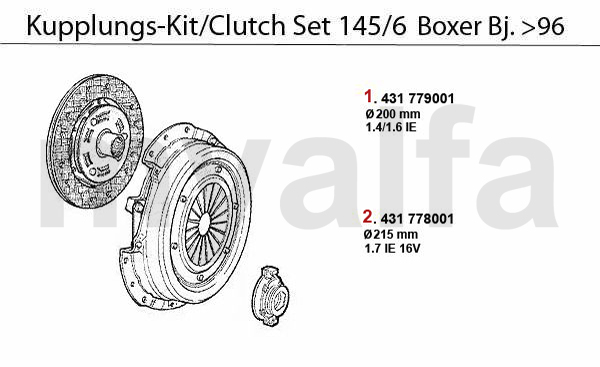 CLUTCH SET 1.4/1.6/1.7 IE/16V BOXER