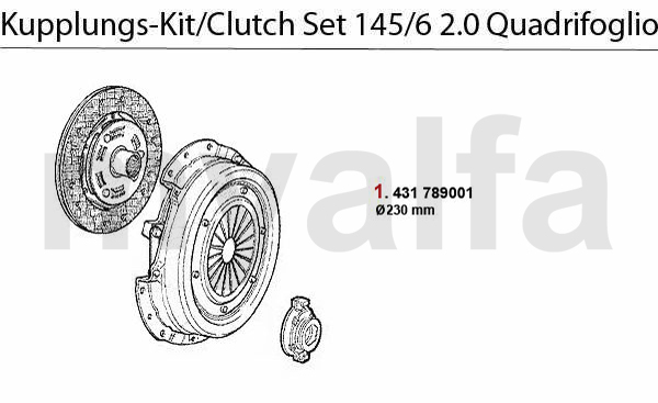 CLUTCH SET 2.0 TS 16V Quadrifoglio >1996