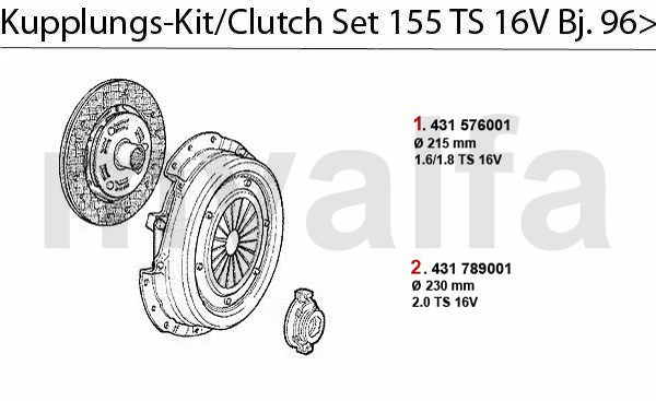 Kupplungs-Kit TS 16V Bj. 5.96>