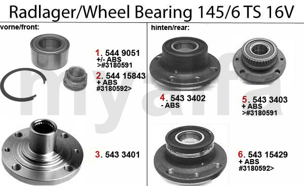 WHEEL BEARING TS 16V