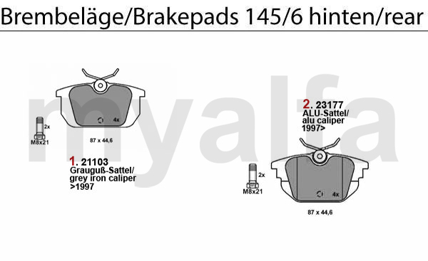 Bremsbeläge hinten