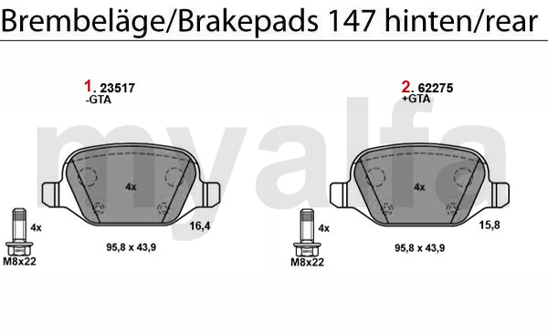 BRAKEPADS REAR