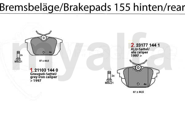 Bremsbeläge hinten