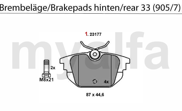 Bremsbeläge hinten