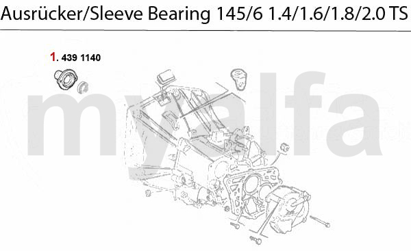 Führungshülse f. Ausrücker 145/6 TS 16V