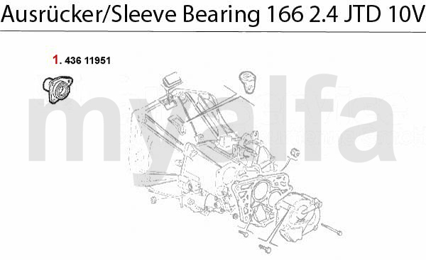 GUIDE BUSH f. SLEEVE BEARING 2.4 JTD 10V