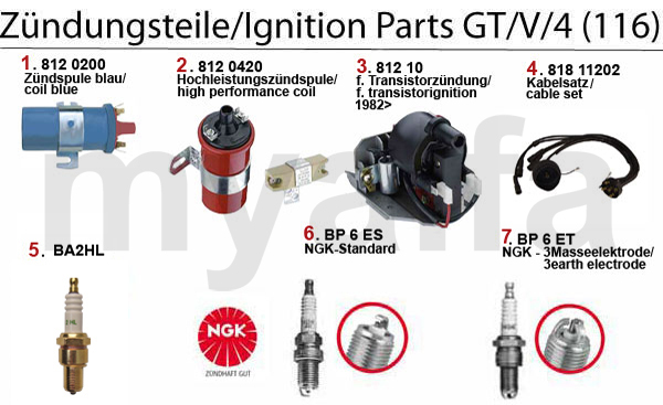 IGNITION PARTS GT/V/4 (116)