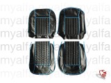 Satz Sitzbezüge Giulia        Spider (101) schwarz mit      blauer Bordüre