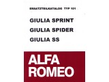Ersatzteilkatalog Typ 101     Giulia Sprint/Spider/SS,      500 Seiten