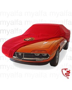 Biltäcke  skräddarsytt  Alfa Romeo Montreal med Logo, röd