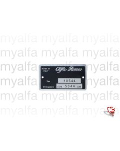 Typenschild Blech 105.44, GT Bertone 1750