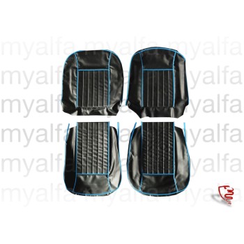 SEAT COVER GIULIA SPIDER      (2SEATS) TYPE 101,BLACK WITH  BLUE BORDER