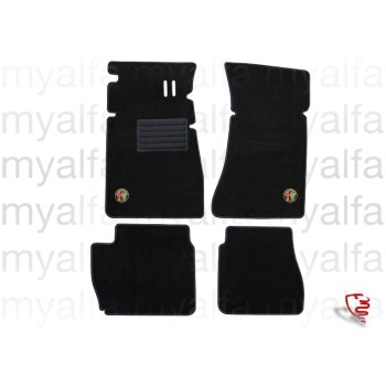 FOOT MAT SET GIULIA STANDING PEDALS, VELOURS BLACK EMBROIDERED BADGE