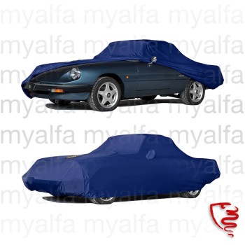 CAR COVER MADE TO MEASURE ALFA ROMEO SPIDER 1970-93 WITH BADGE, BLUE