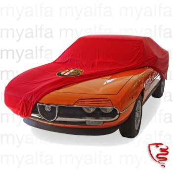 CARCOVER MADE TO MEASURE ALFA ROMEO MONTREAL WITH BADGE, RED