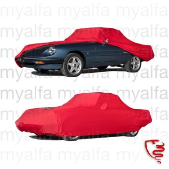 CAR COVER MADE TO MEASURE ALFA ROMEO SPIDER 1970-93 WITH LOGO, RED