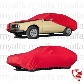 CAR COVER MADE TO MEASURE ALFA ROMEO ALFETTA GT/GTV/GTV 6 WITH BADGE, RED 
