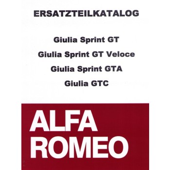SPARE PARTS CATALOGUE GIULIA  SPRINT GT/GT VELOCE/GTA/GTC,  510 PAGES