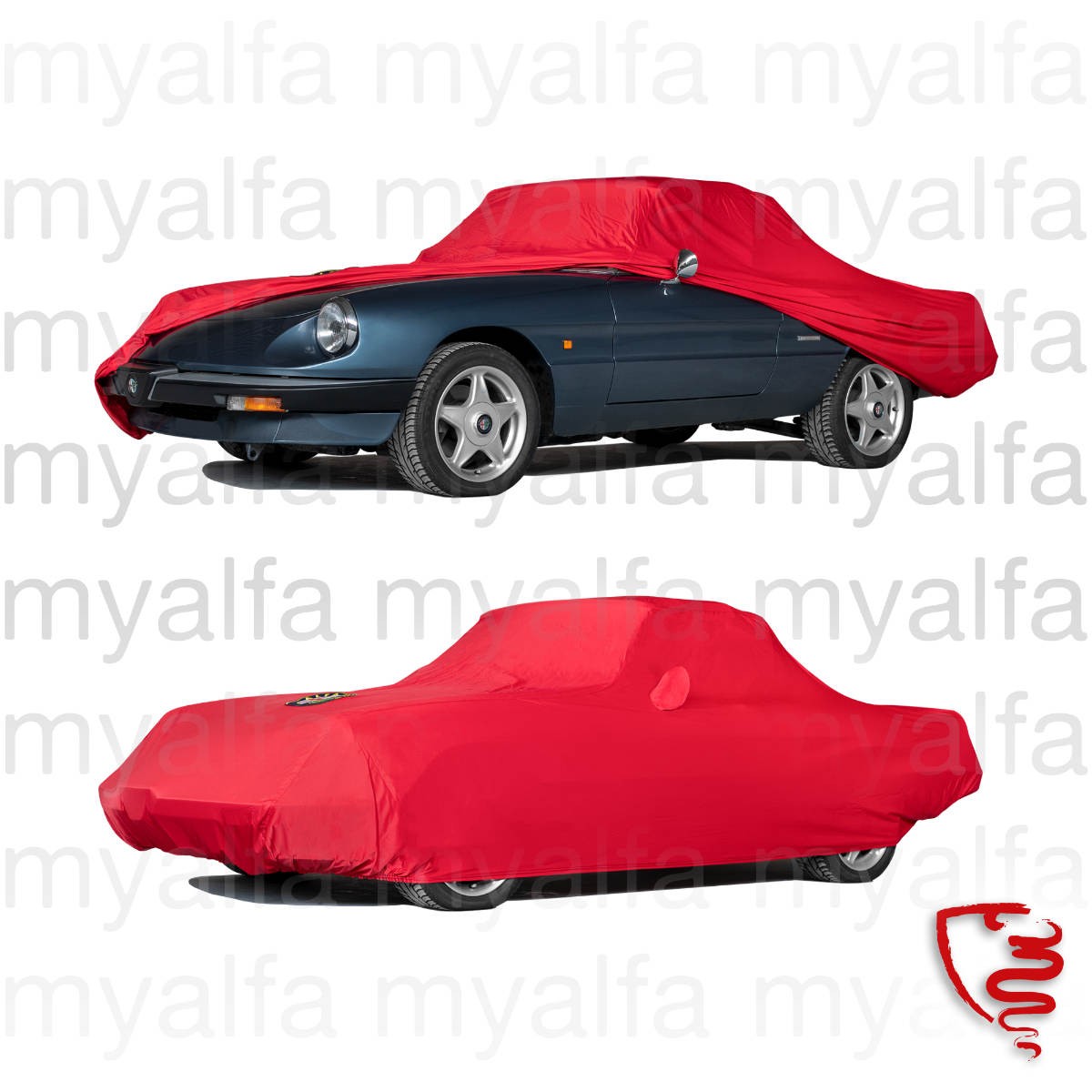Alfa Romeo CAR COVER - SPIDER 90-93 red - made to measure, INCL