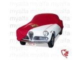 CAR COVER MADE TO MEASURE ALFA ROMEO GIULIETTA/GIULIA SPRINT WITH BADGE, RED
