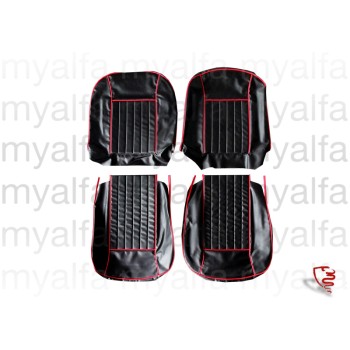 Satz Sitzbezüge Giulia        Spider (101) schwarz mit      roter Bordüre