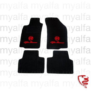 Fußmatten GT Nouvo schwarz/rotes Emblem Tuftvelour,gekettelt,Rücken beschichtung:Latex-Fei