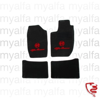 Fußmatten 164 schwarz/rotes Emblem Tuftvelour,gekettelt,Rückenbeschich tung:Latex-Feinpräg
