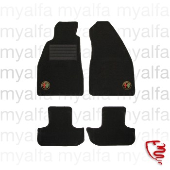 Fußmatten GTV (916) 4-teilig schwarz, gesticktes Emblem, gekettelt, Rückenbeschichtung: Latex