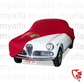 Autodecke Maßanfertigung Alfa Romeo Giulietta/Giulia Sprint mit Logo, rot