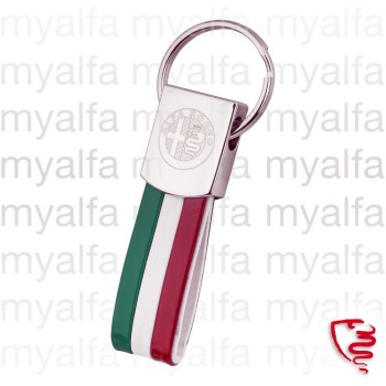 Schlüsselanhänger Chromstahl  mit Emblem und Tricolore      