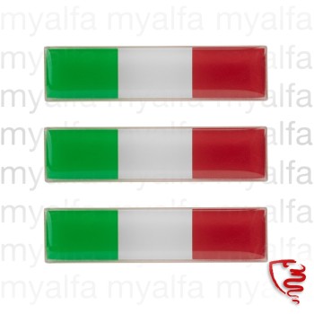 Flagge Italien 3D Aufkleber   47x12mm rechteckig            3 Stück