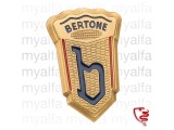 Emblem Bertone "b" Metall,    goldfarben, 41mm x 28mm       