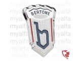 Emblem Bertone "b", 41 x 28 mm Metall verchrohmt, lackiert  