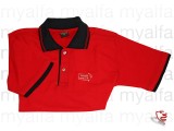 Polohemd rot, schwarzer       Kragen "Mille Miglia",        100% Baumwolle
